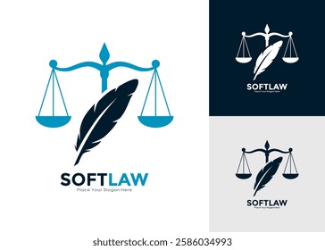feather law firm logo vector design. Suitable for Attorney at law logo, simple and clean vector