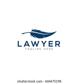 Feather law logo template