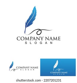 feather law logo template vector