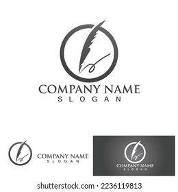 vector de plantilla de logotipo de la ley de plumas