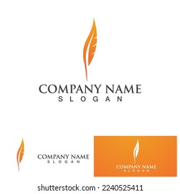 feather law logo template vector