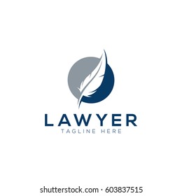 Plantilla de logotipo de abogado de Feather