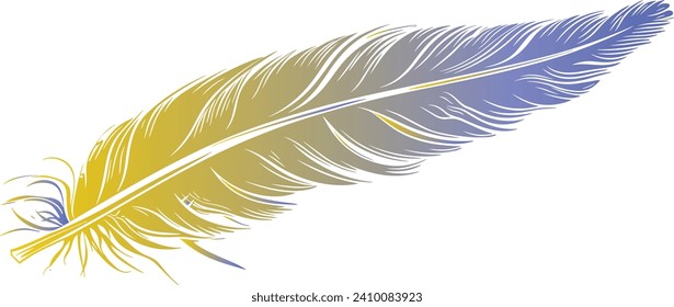 Feather line art vector illustration, bird feather drawing, minimalist feather design, simple line art, ornamental feather design, bird plume	
