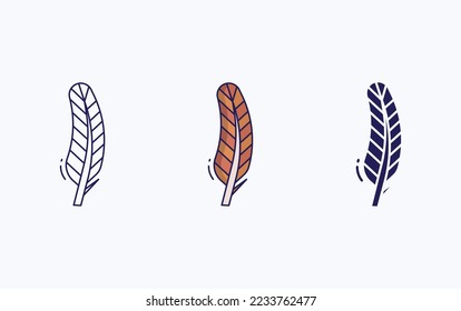 Feather line and glyph icon, vector illustration