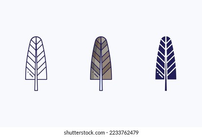 Feather line and glyph icon, vector illustration