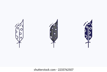 Icono de línea de pluma y glifo, ilustración vectorial