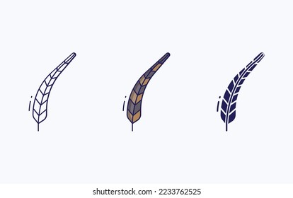Feather line and glyph icon, vector illustration