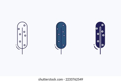 Feather line and glyph icon, vector illustration