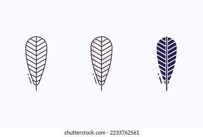 Feder- und Glyph-Symbol, Vektorgrafik