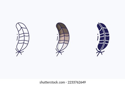 Feather line and glyph icon, vector illustration