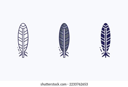 Icono de línea de pluma y glifo, ilustración vectorial