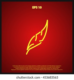 feather line icon