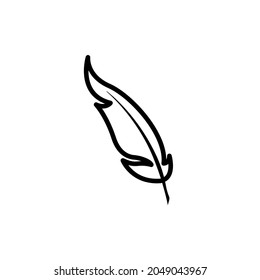 feather line icon design vector template