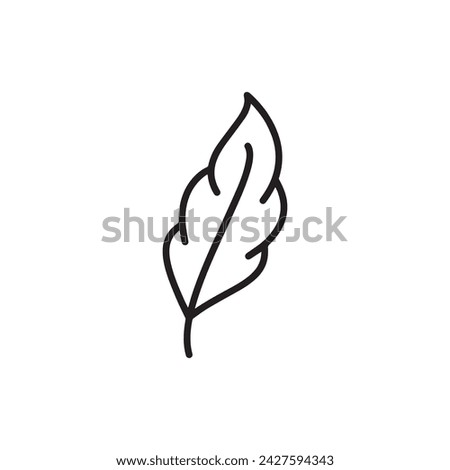 Feather Line Icon. Fluffy Bird Quill Linear Pictogram. Lightweight Plume Outline Symbol. Ink Pen for Write Calligraphy Symbol. Fluffy Light Weight. Editable Stroke. Isolated Vector Illustration.