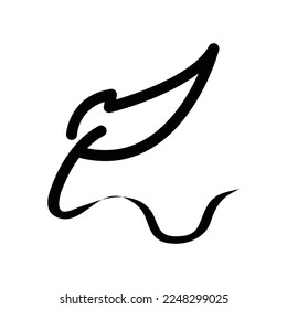 feather line icon illustration vector template design