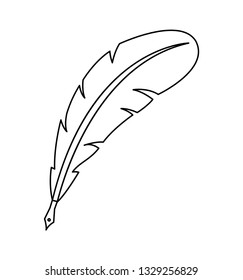 Feather line icon isolated on white background vector illustration eps 10