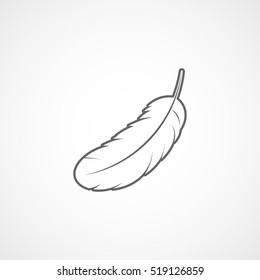 Feather Line Icon On White Background