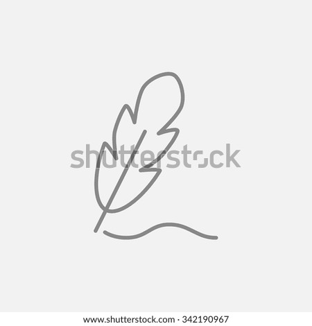 Feather line icon for web, mobile and infographics. Vector dark grey icon isolated on light grey background.