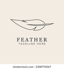 feather line logo design vector art illustration