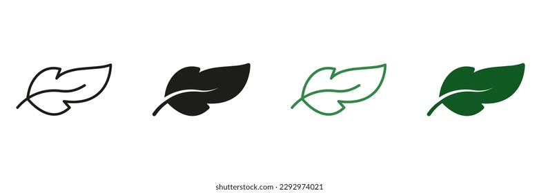 Feather Line and Silhouette Icon Set. Fluffy Bird Quill Pictogram. Lightweight Plume Symbol. Ink Pen for Write Calligraphy Symbols. Fluffy Light Weight. Isolated Vector Illustration.