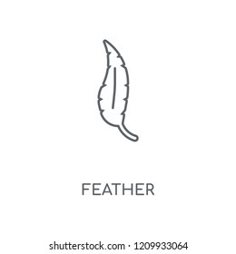 Feather linear icon. Feather concept stroke symbol design. Thin graphic elements vector illustration, outline pattern on a white background, eps 10.