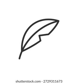 Feder, lineares Symbol. Leichtigkeit, Schrift oder Weichheit Konzept. Linie mit editierbarem Strich.