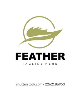 Logotipo de plumas, Resumen Diseño de plumas simples, Vector de plumas de ala, Estacionamiento de lápiz, Icono simple