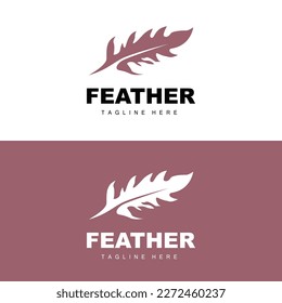 Logotipo de plumas, Resumen Diseño de plumas simples, Vector de plumas de ala, Estacionamiento de lápiz, Icono simple