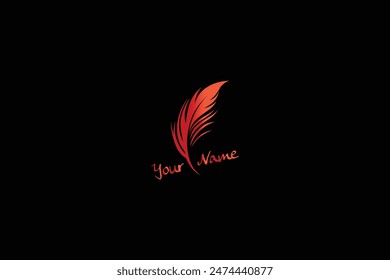 Feather logo. Beautiful minimalist design.