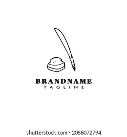 feather logo cartoon design template icon black modern isolated vector
