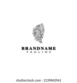 feather logo cartoon design template icon black modern isolated vector illustration