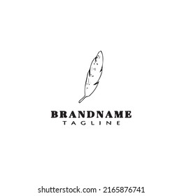 feather logo cartoon design template icon black modern isolated vector illustration