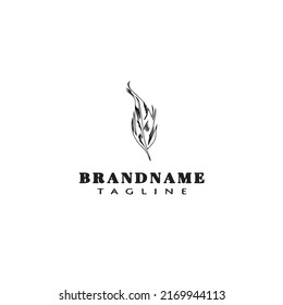 patrón de diseño de dibujos animados del logotipo de plumas icono de ilustración de vector aislado negro