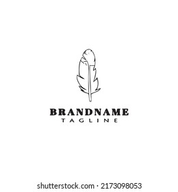 feather logo cartoon design template icon black modern isolated vector illustration