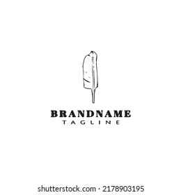 feather logo cartoon design template icon black modern isolated vector illustration