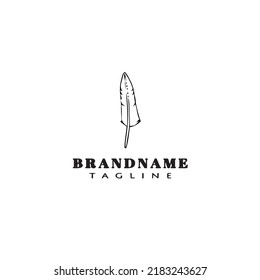 feather logo cartoon design template icon black modern isolated vector illustration