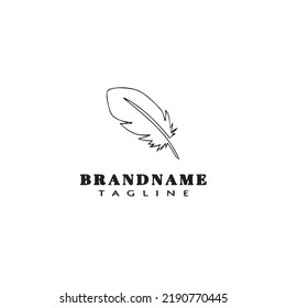 feather logo cartoon design template icon black modern isolated vector illustration