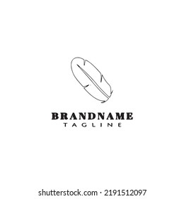feather logo cartoon design template icon black modern isolated vector illustration