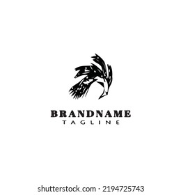 feather logo cartoon design template icon black modern isolated vector illustration
