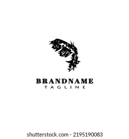 feather logo cartoon design template icon black modern isolated vector illustration
