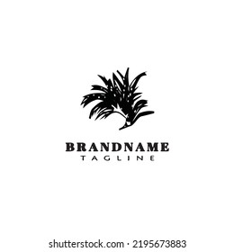 patrón de diseño de dibujos animados del logotipo de plumas icono de ilustración de vector aislado negro
