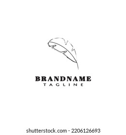 feather logo cartoon design template icon black modern isolated vector illustration