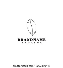feather logo cartoon design template icon black modern isolated vector illustration