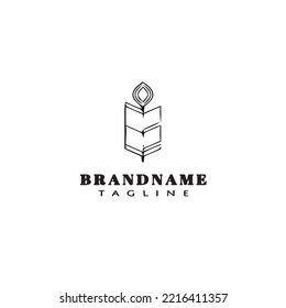 feather logo cartoon template icon black modern isolated vector illustration