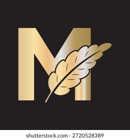 Logotipo de Difusão combine com o modelo de vetor da letra M