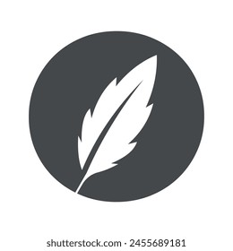 Feather Logo combine with letter O vector templat