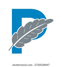 Logotipo de Difusão combine com modelo de vetor letra P