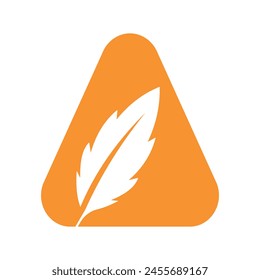 Feather Logo combine with letter A vector templat