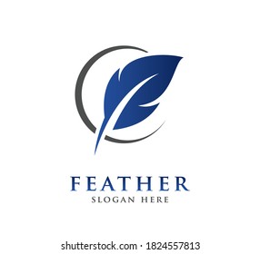 feather logo concept design template