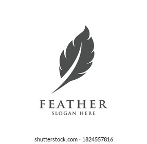 feather logo concept design template